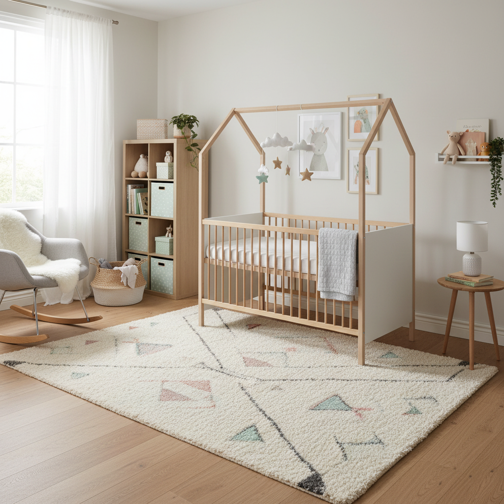 Hausbett Venice 70x140 cm – Weiß/Buche Massiv geölt