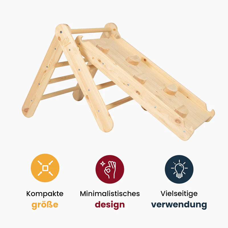 MeowBaby Kletterdreieck mit Rutsche aus Holz 60x61cm