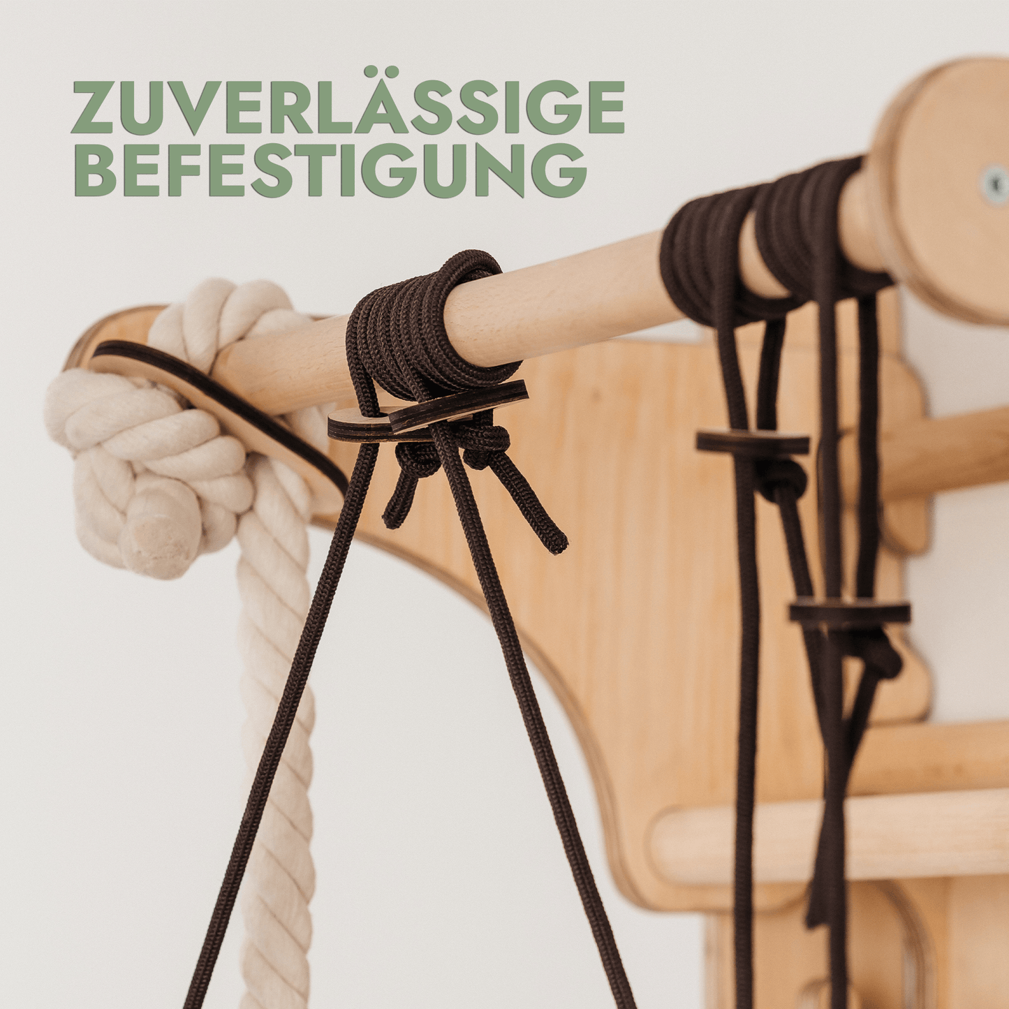 8in1 Kletterwand Indoor - Sprossenwand mit Rutsche, Turnset & Maltafel (Beige)