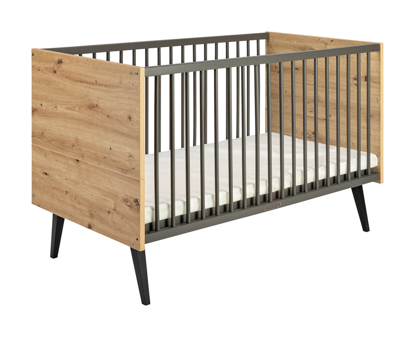 MORRIS OAK Kombi-Kinderbett 70x140 cm – Artisan Oak/Anthrazit