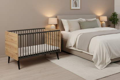 MORRIS OAK Kombi-Kinderbett 70x140 cm – Artisan Oak/Anthrazit
