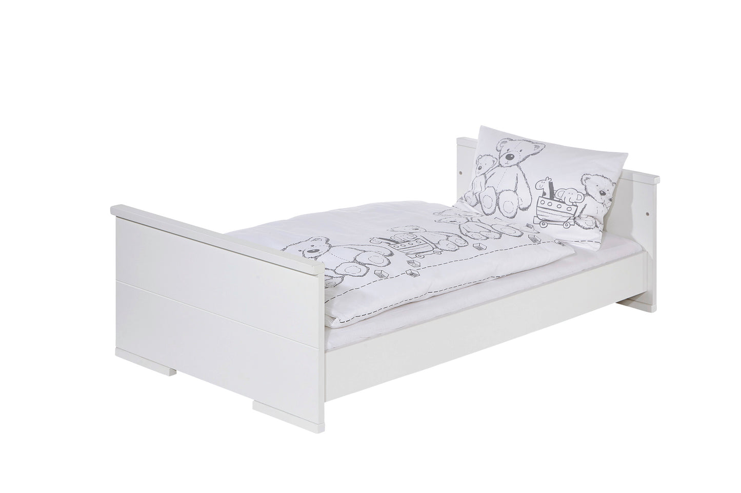 Kombi-Kinderbett Maxx White 70x140 cm – Komplett in Weiß