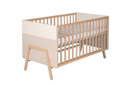 HAPPY Kombi-Kinderbett 70x140 cm – Beige/Natur