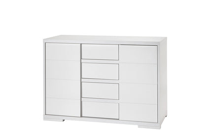 Wickelkommode Maxx White – Breit mit 4 Schüben & 2 Türen