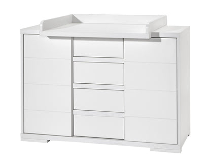 Wickelkommode Maxx White – Breit mit 4 Schüben & 2 Türen