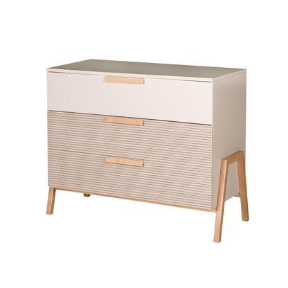 HAPPY Wickelkommode – Beige/Natur mit Wickelaufsatz