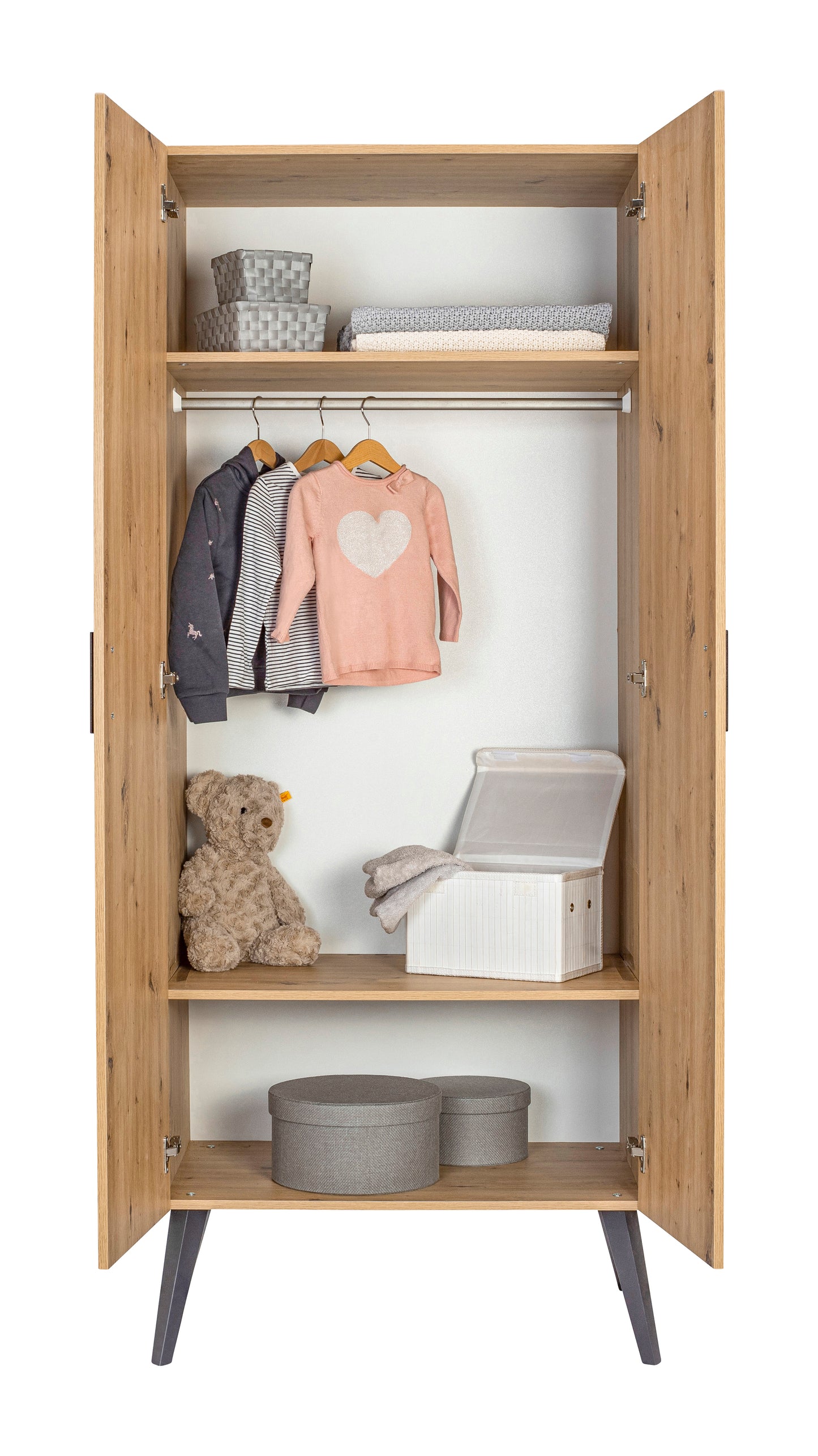 MORRIS OAK Kleiderschrank 2-türig – Artisan Oak/Anthrazit