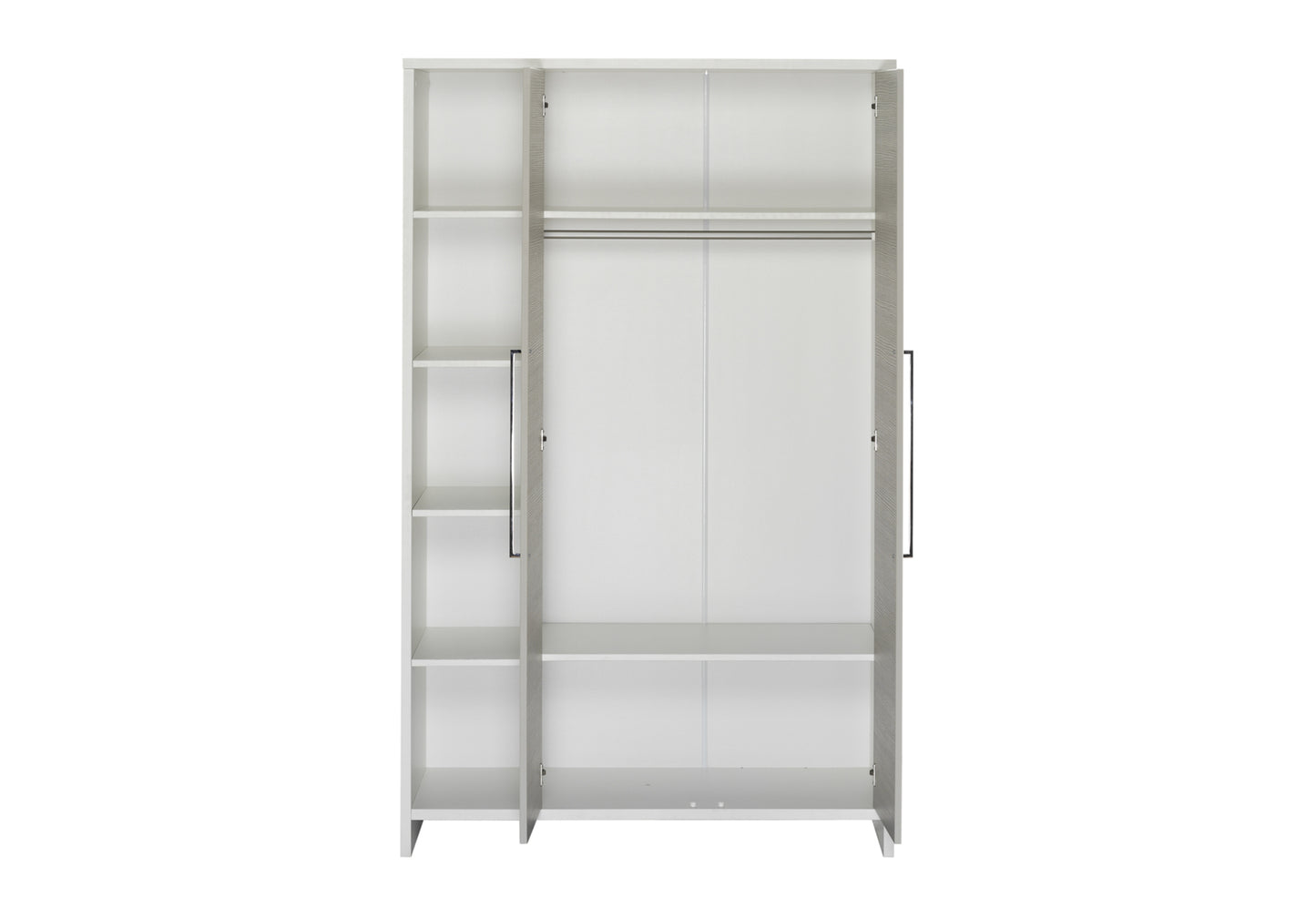Kleiderschrank Eco Silber 2-türig – Weiß/Pinie Silber mit Seitenregal
