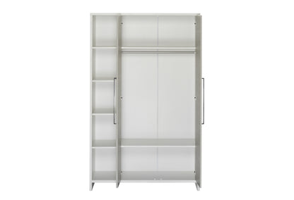 Kleiderschrank Eco Silber 2-türig – Weiß/Pinie Silber mit Seitenregal