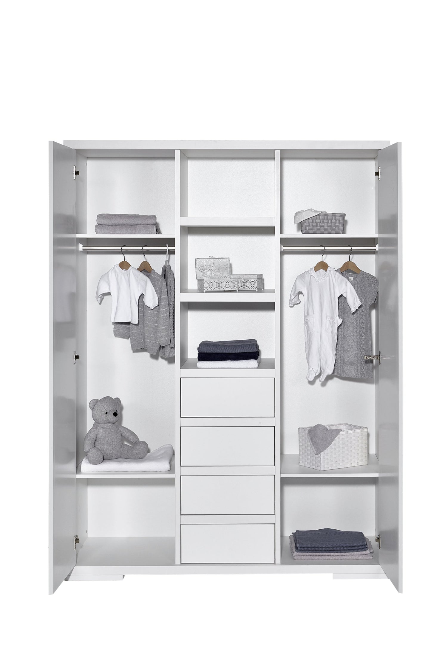 Kleiderschrank Maxx White 2-türig – Weiß mit Mittelregal