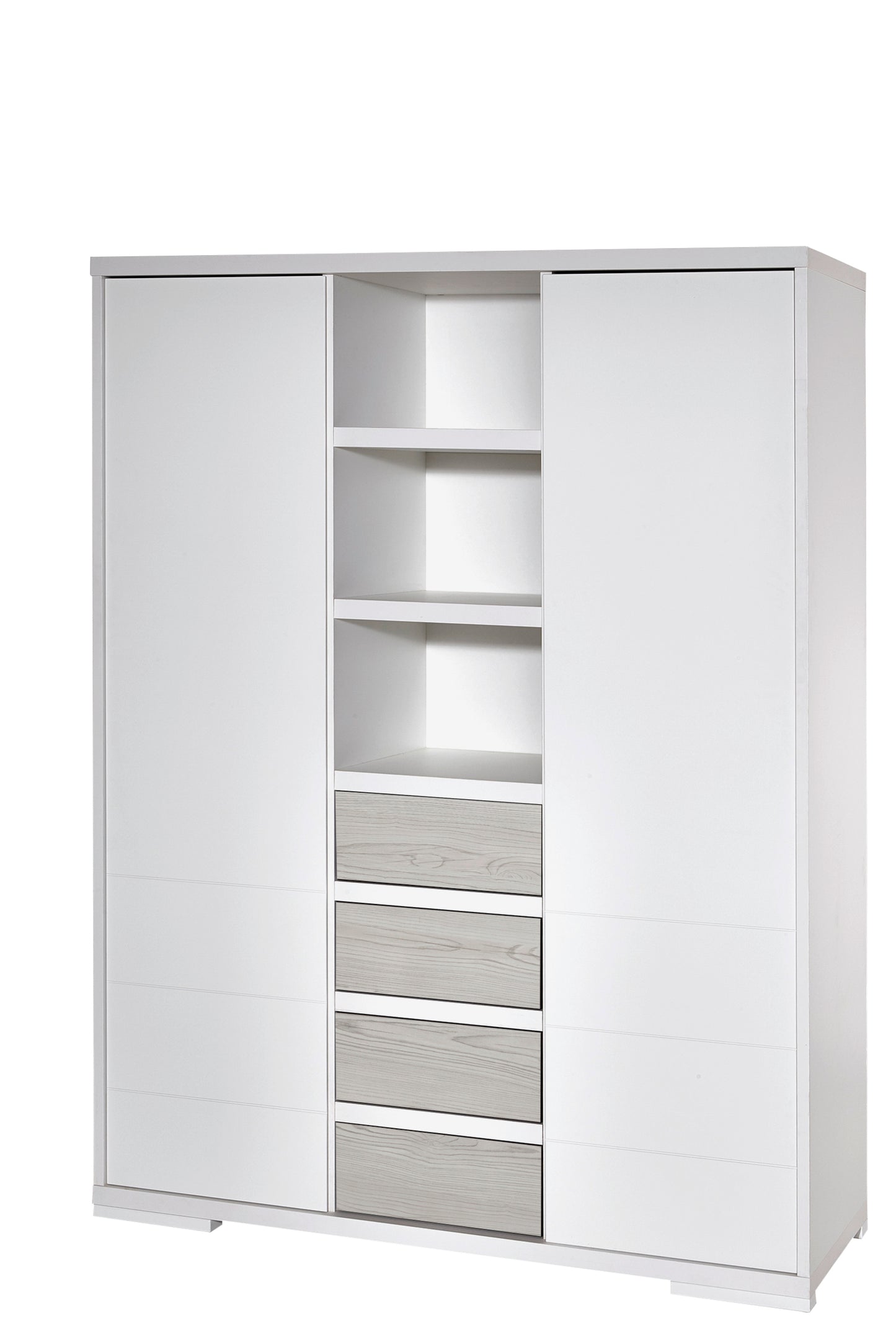 Kleiderschrank Maxx Boathouse 2-türig – Pinie/Weiß mit Mittelregal
