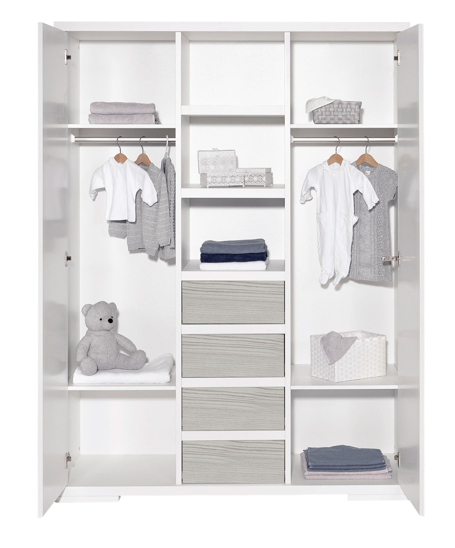 Kleiderschrank Maxx Boathouse 2-türig – Pinie/Weiß mit Mittelregal