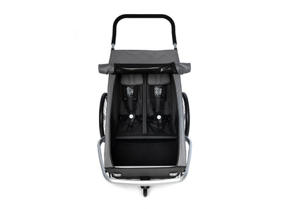 Croozer Kid Keeke 2 Fahrradanhänger - Zweisitzer Mountain Grey