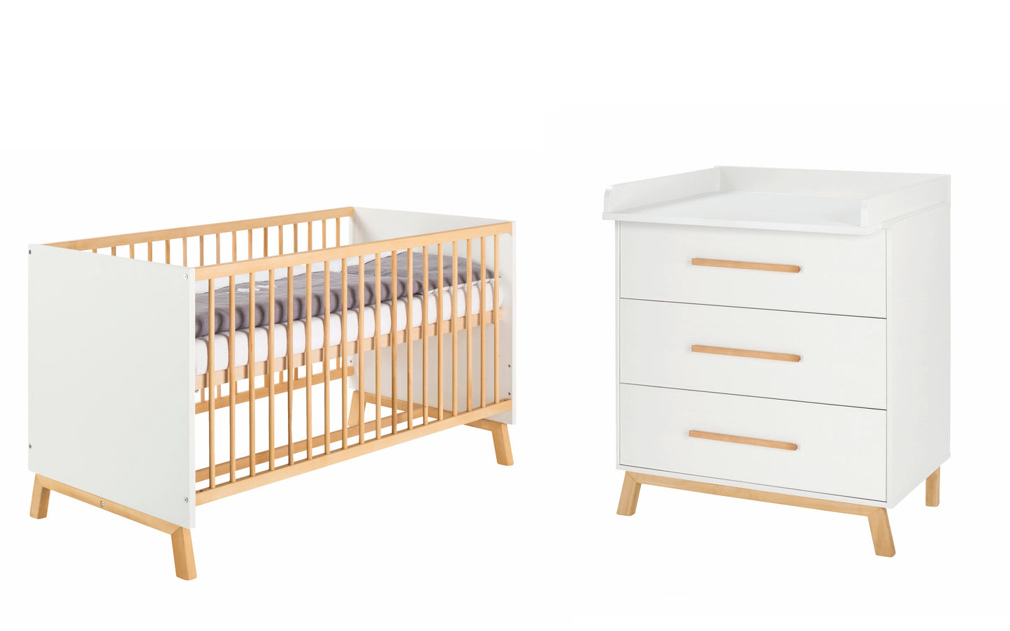 Kinderzimmer-Set Venice 2-teilig – Kombi-Bett & Wickelkommode