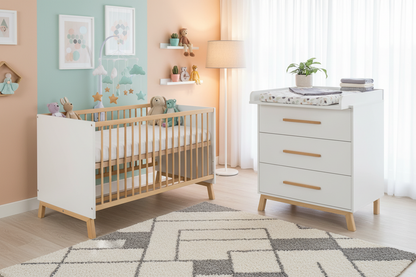 Kinderzimmer-Set Venice 2-teilig – Kombi-Bett & Wickelkommode