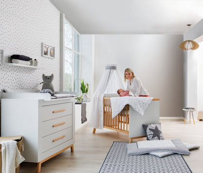 Kinderzimmer-Set Miami White 2-tlg. – Bett & Wickelkommode
