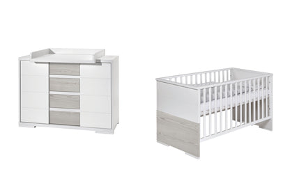 Kinderzimmer-Set Maxx Boathouse – 2-teilig: Kinderbett & Breite Wickelkommode