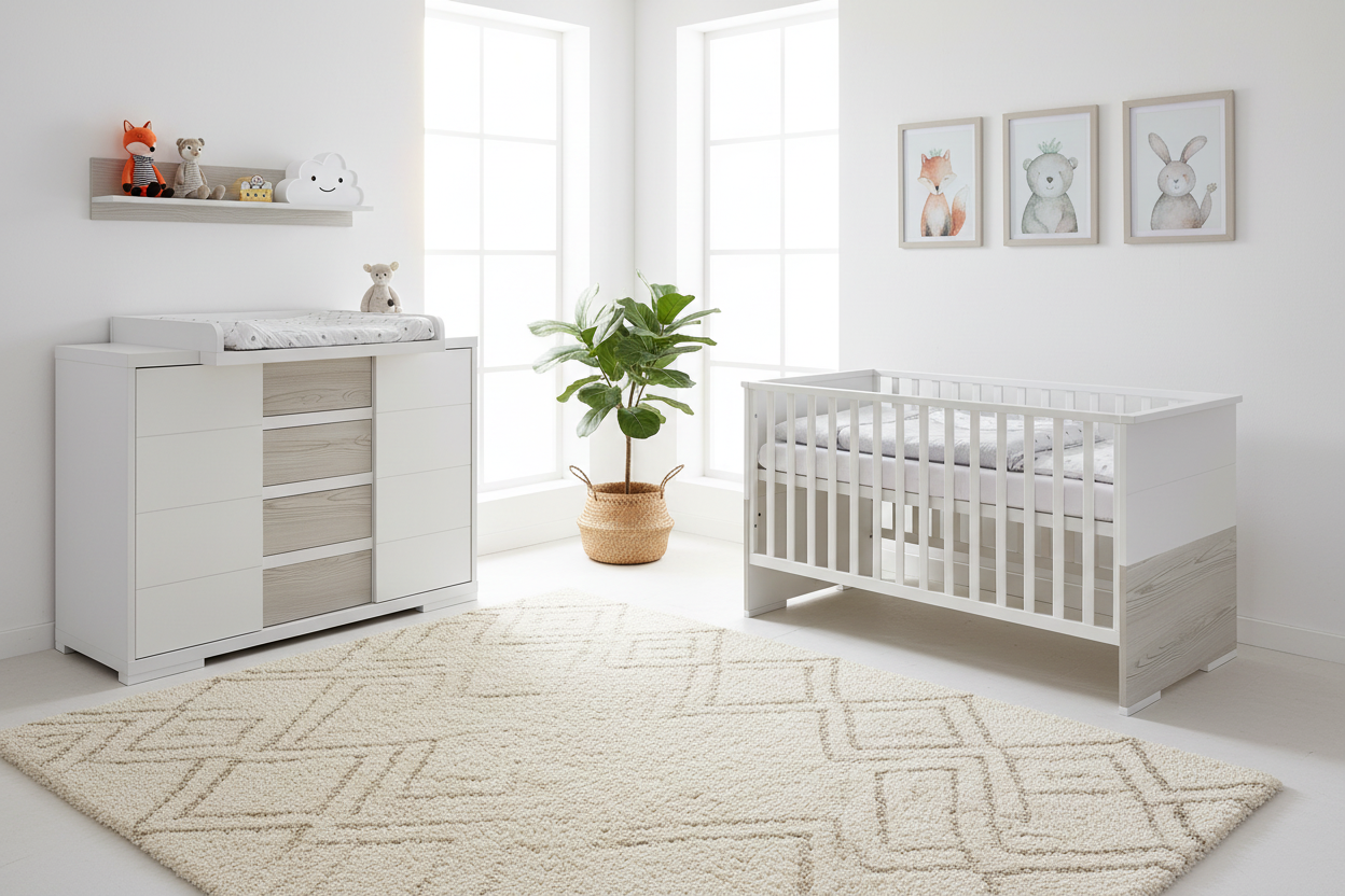 Kinderzimmer-Set Maxx Boathouse – 2-teilig: Kinderbett & Breite Wickelkommode