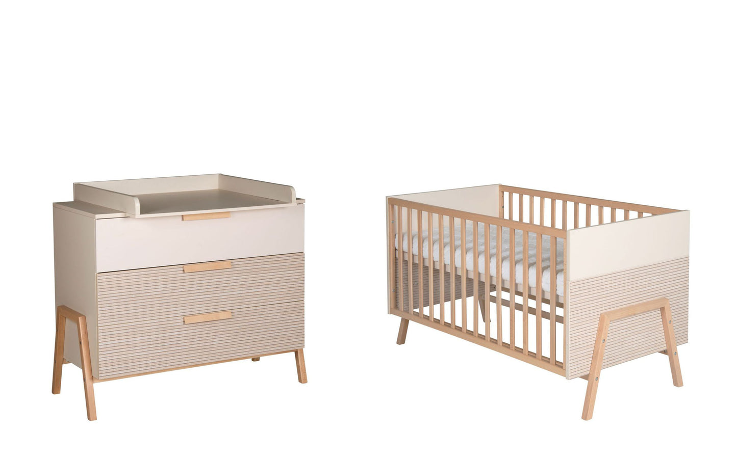 Kinderzimmer-Set HAPPY 2-teilig – Kombi-Kinderbett & Wickelkommode