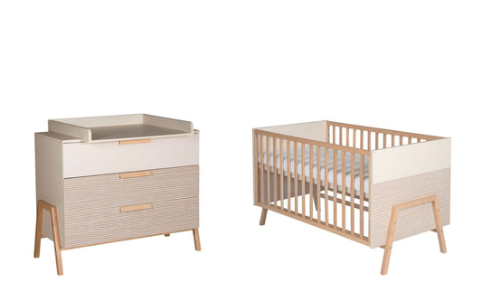 Kinderzimmer-Set HAPPY 2-teilig – Kombi-Kinderbett & Wickelkommode