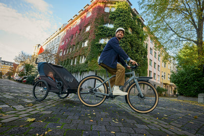 Croozer Lykke 2 Fahrradanhänger - Kompakter Zweisitzer Blueberry Blue