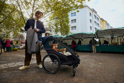 Croozer Lykke 2 Fahrradanhänger - Kompakter Zweisitzer Blueberry Blue