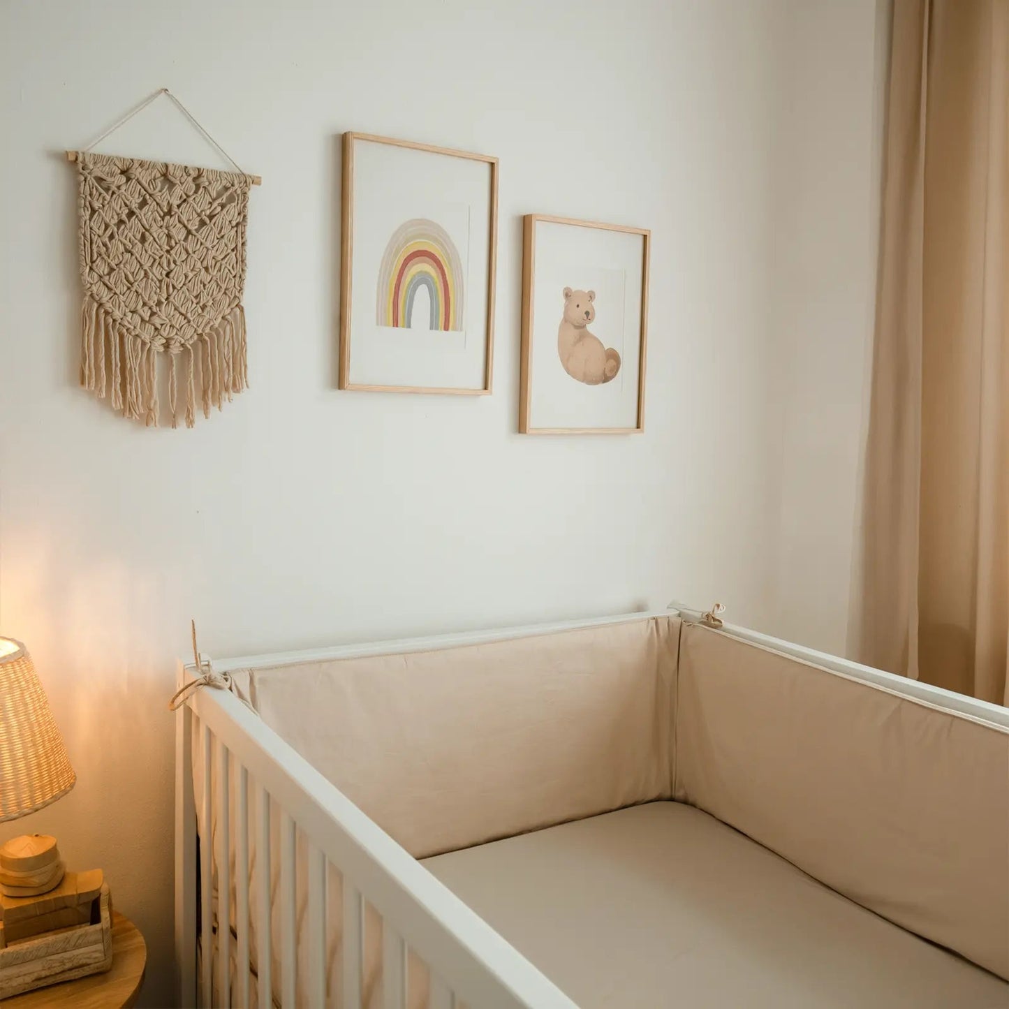 Bettumrandung Baumwolle - Klassischer Nestchen-Schutz für Babybett & Beistellbett