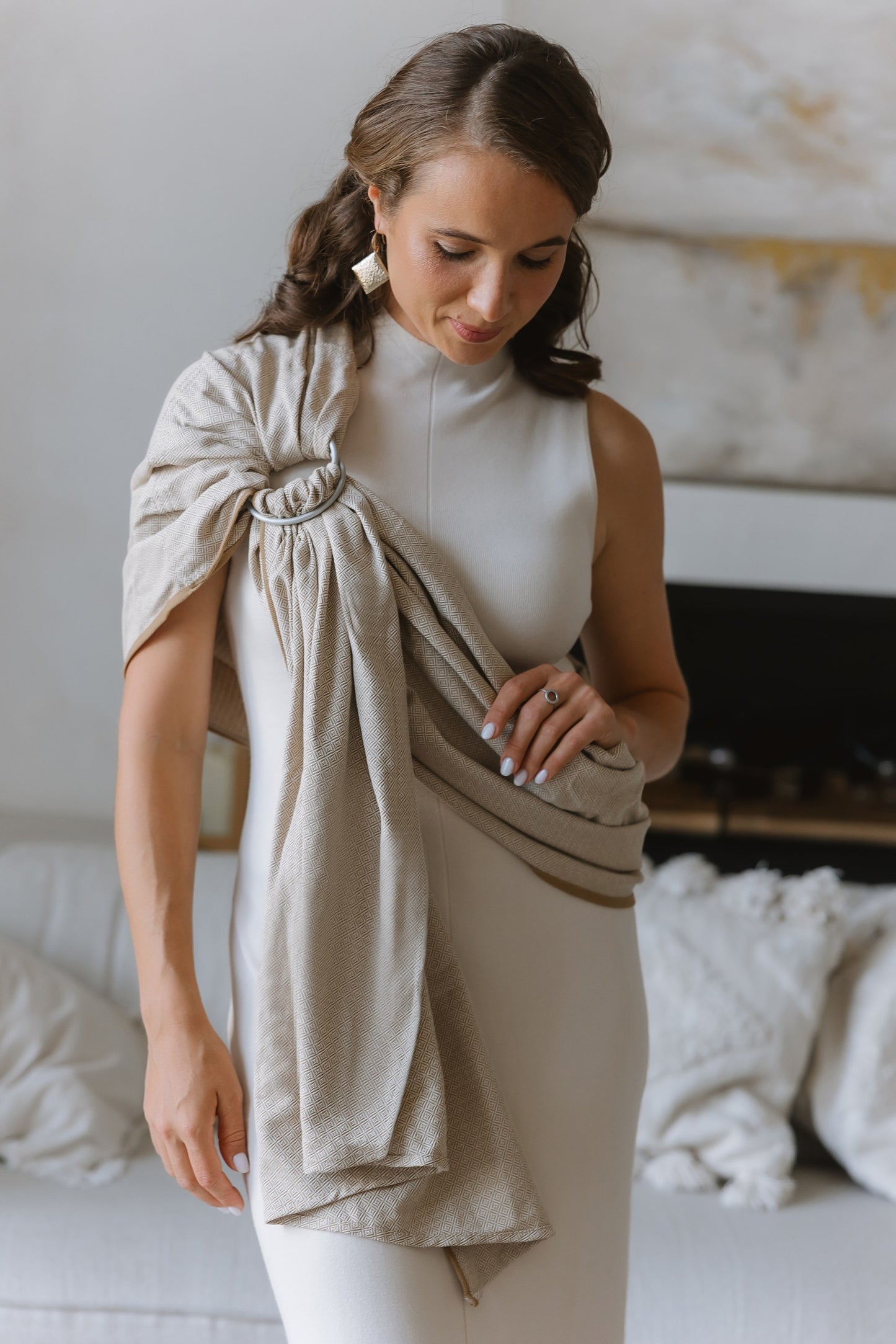 Storchenwiege Ringsling Leo - Schnelles Baby-Tragetuch mit Ringen