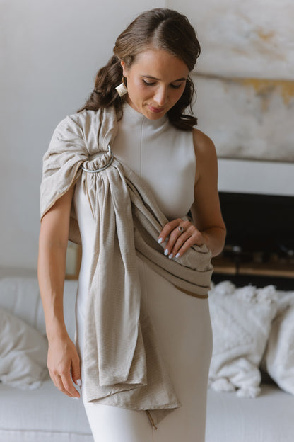 Storchenwiege Ringsling Leo - Schnelles Baby-Tragetuch mit Ringen