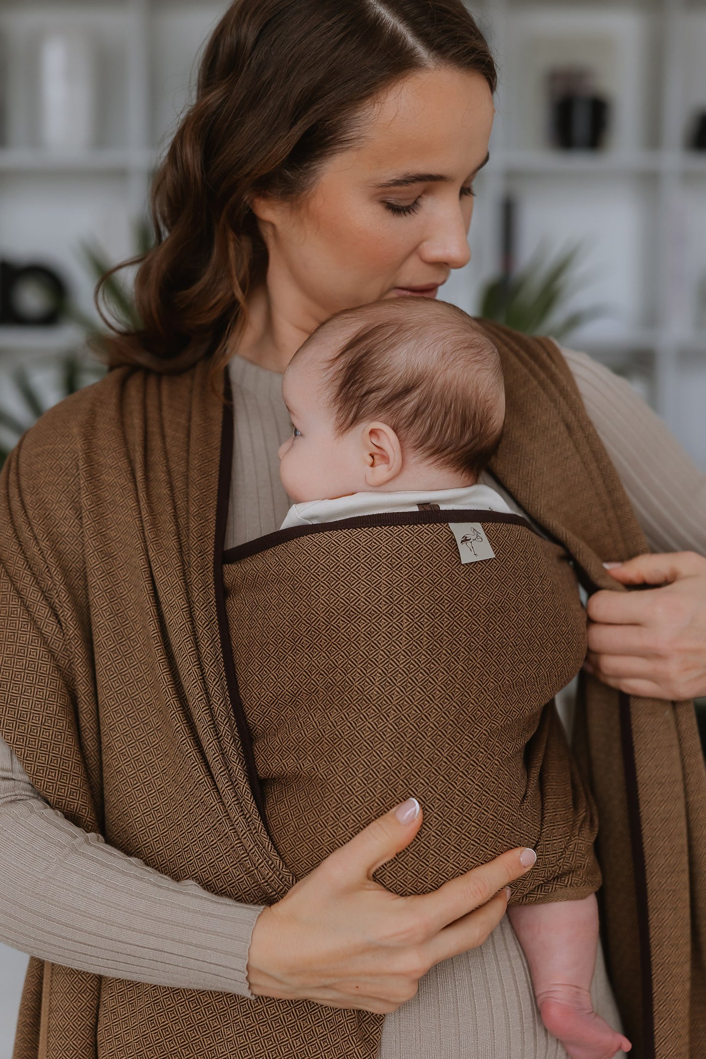 Storchenwiege Tragetuch Leo - Ergonomisches Baby-Tragetuch aus Bio-Baumwolle