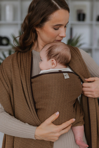 Storchenwiege Tragetuch Leo - Ergonomisches Baby-Tragetuch aus Bio-Baumwolle