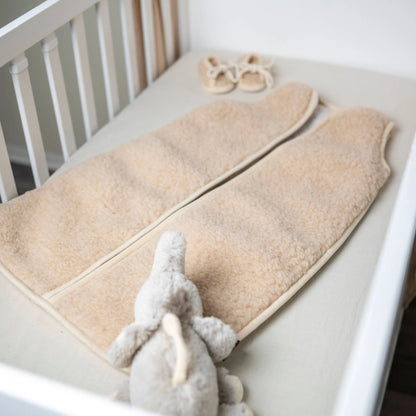 Babyschlafsack Merinowolle Wollwalk - 3.5 TOG Winterschlafsack mit Teddy-Futter