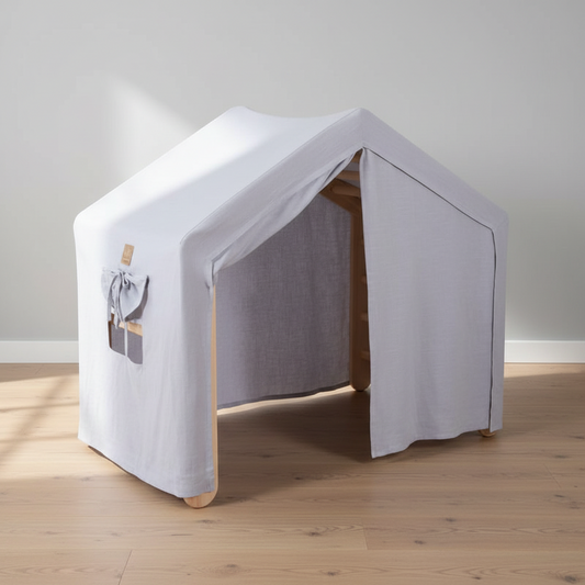 MeowBaby großes Kletterhaus, faltbar, graublaues Haus (112x61x94cm)