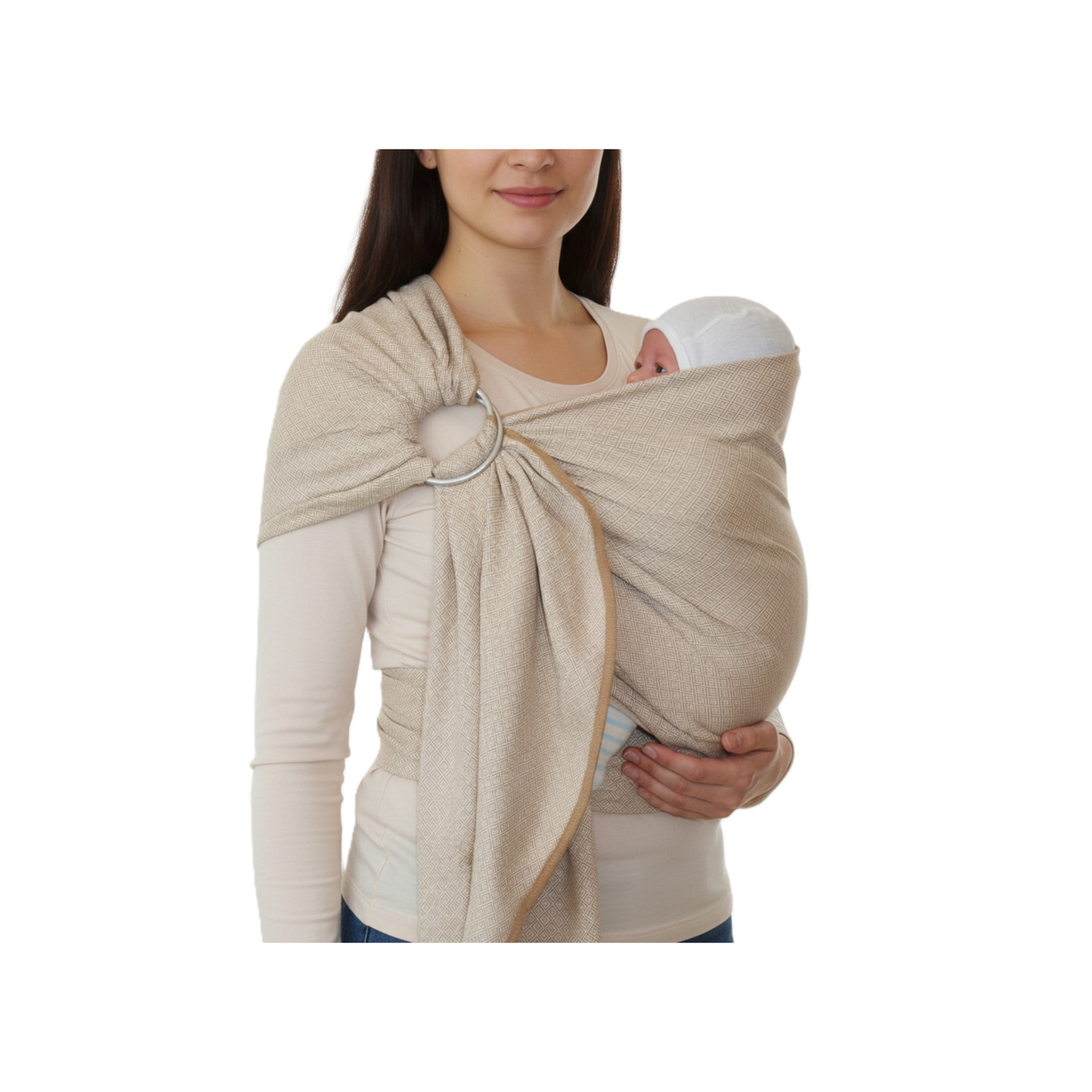 Storchenwiege Ringsling Leo - Schnelles Baby-Tragetuch mit Ringen