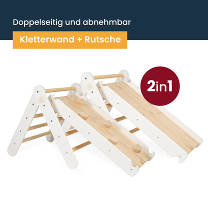 MeowBaby Kletterdreieck mit Rutsche aus Holz 60x61cm