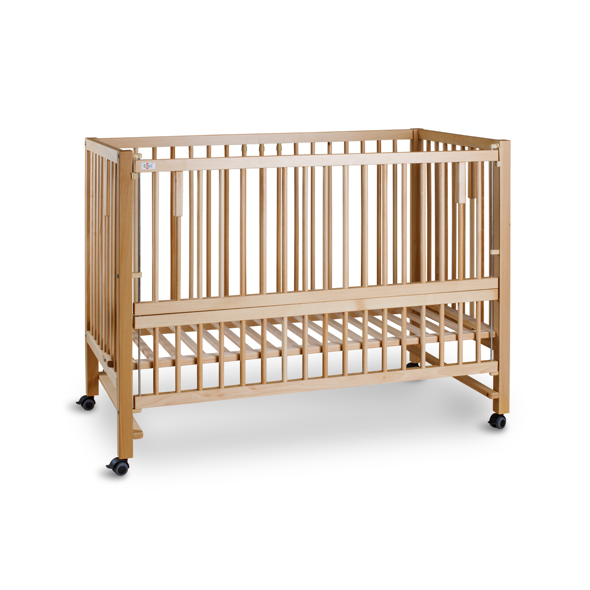 Beistell- und Babybett tiSsi HAJO - 120x60 cm Mitwachsendes Kinderbett Massivholz
