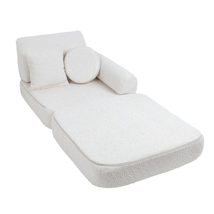 MeowBaby Spielsofa Mini Max Bouclé-Weiss