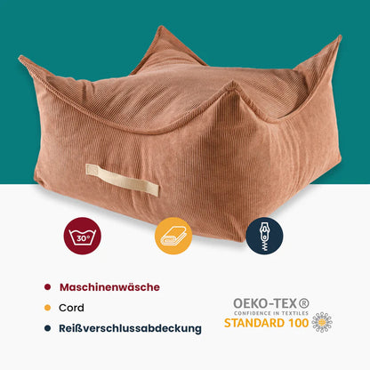 MeowBaby Sitzpouf Quadratisch Premium Cord