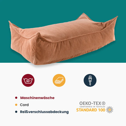 MeowBaby Sitzpouf Rechteckig Premium Cord