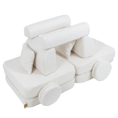 MeowBaby Spielsofa Mini Max Bouclé-Weiss