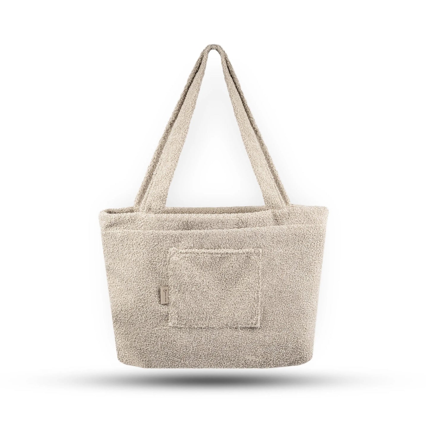 Mom Bag Bouclé Creme - Großer Teddy-Shopper für den Kinderwagen