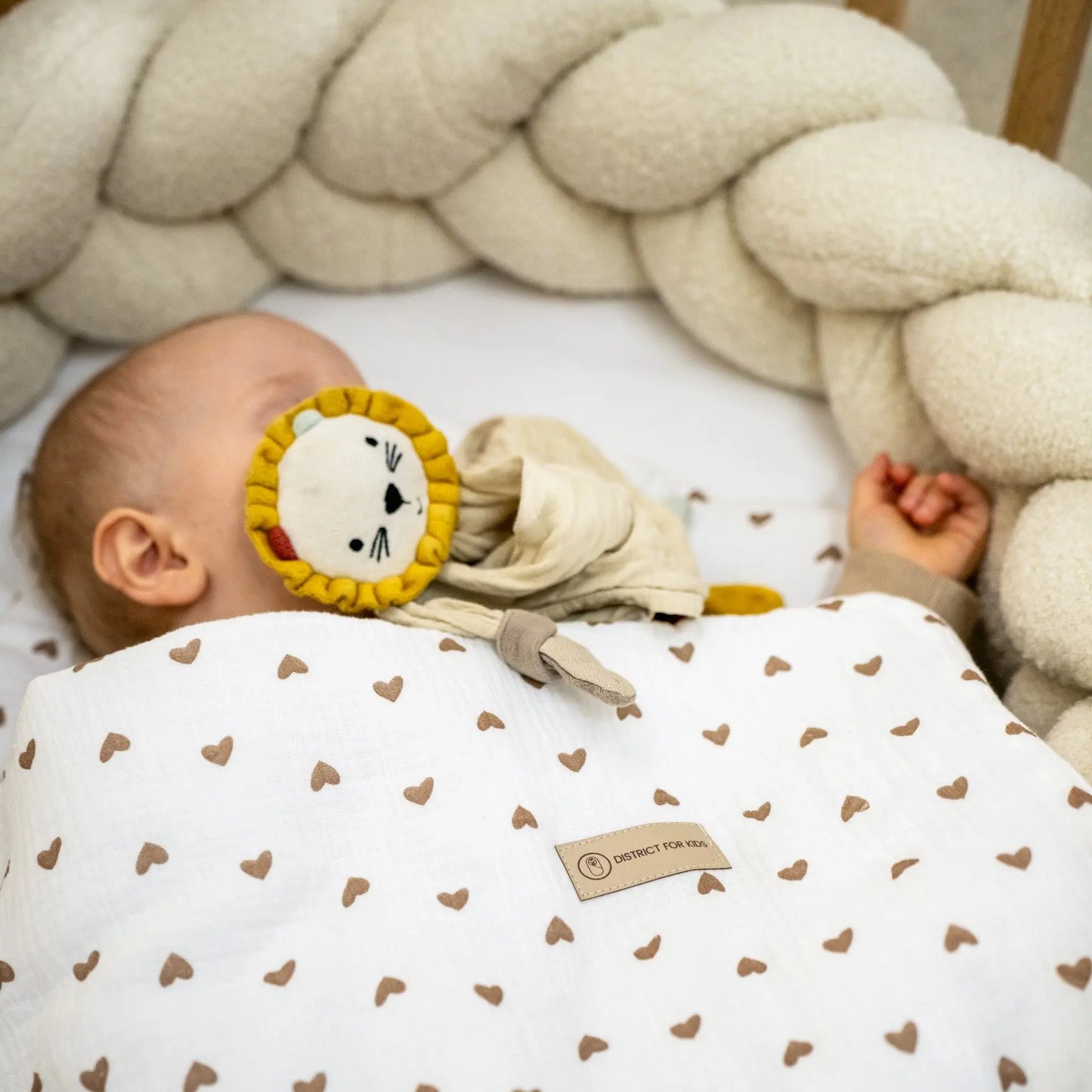 Kinderbettwäsche Musselin Herzen - 2.5 TOG Bettwäsche-Set mit Kissen & Decke