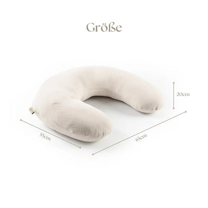 Stillkissen U-Form Musselin - Ergonomisches Schwangerschafts- & Stillkissen mit abnehmbarem Bezug