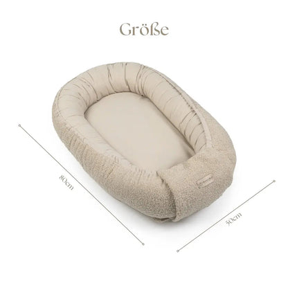 Babynest Bouclé Beige - Mitwachsendes Kuschelnest aus weichem Teddystoff