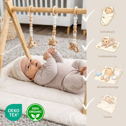 Babyhörnchen Bio-Baumwolle - 2.5 TOG Einschlagdecke & Krabbeldecke aus Naturbaumwolle