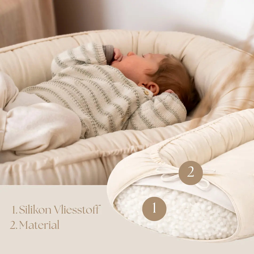 Babynest Bio-Baumwolle - Mitwachsendes Kuschelnest aus reiner Naturbaumwolle