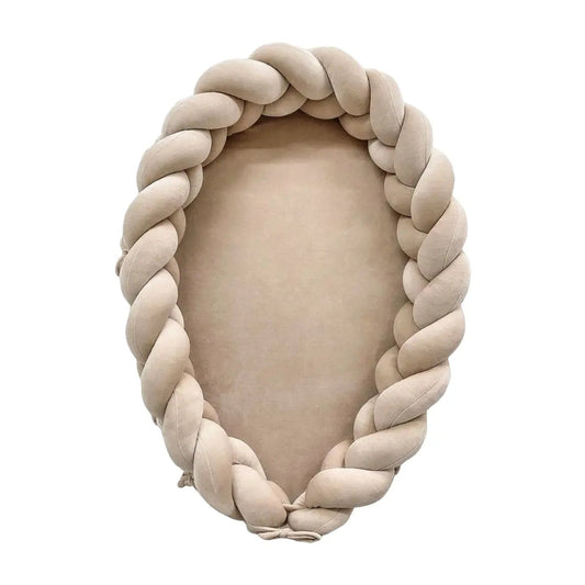 Babynest & Bettschlange 2in1 Velours - Mitwachsendes Kuschelnest & Bettumrandung