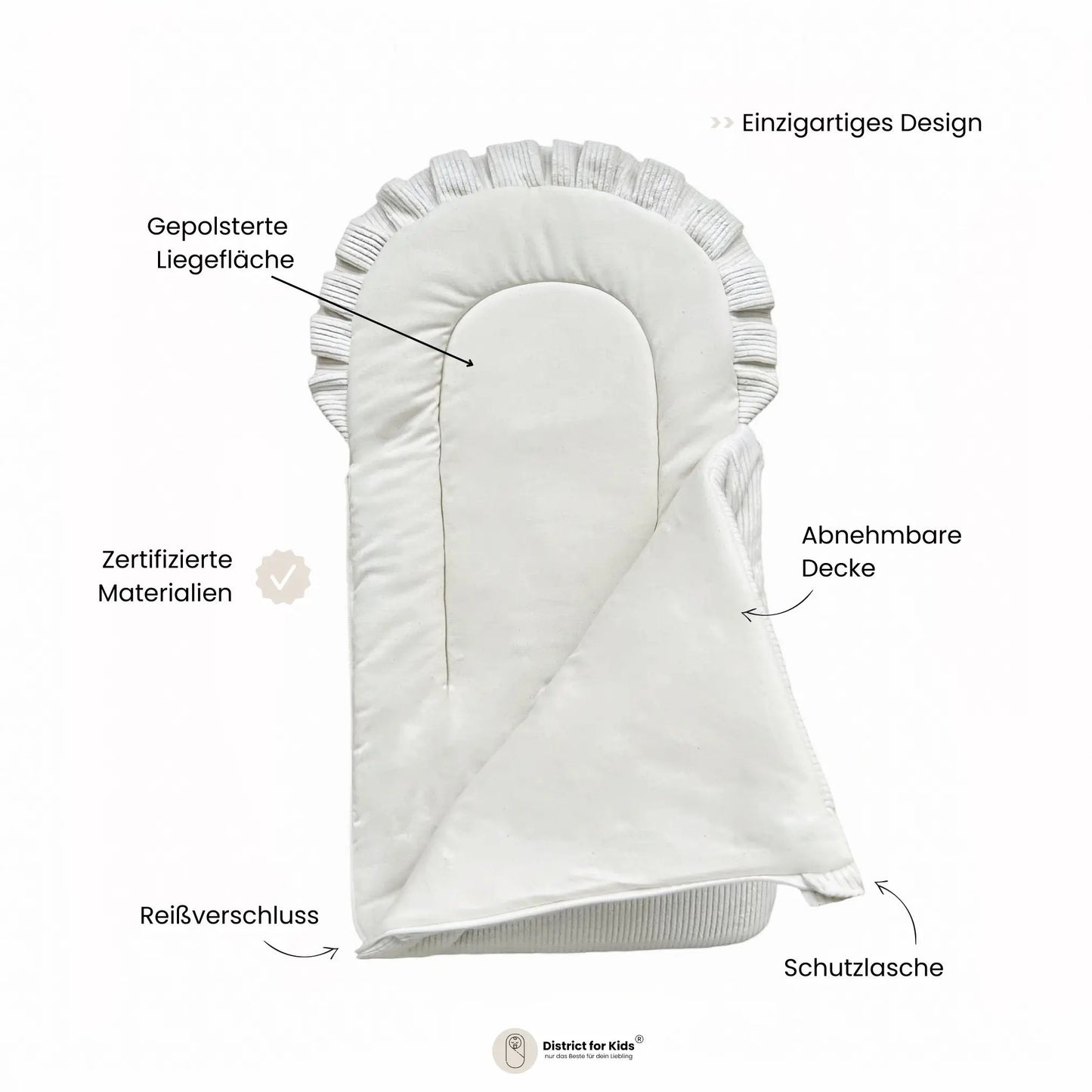Babyschlafsack Dreamy Bio-Baumwolle - 2.5 TOG Ganzjahres-Schlafsack mit Rüschenkrone