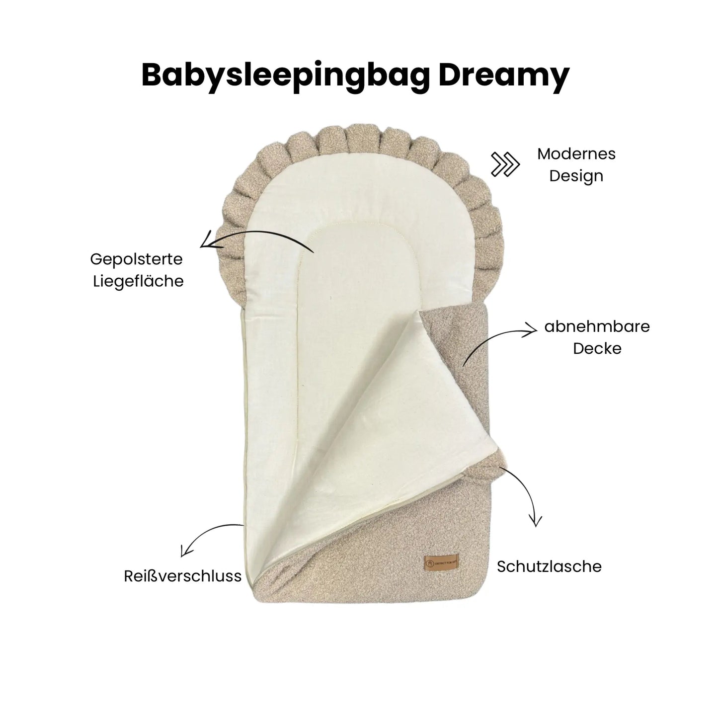 Babyschlafsack Dreamy Bouclé - 2.5 TOG Ganzjahres-Schlafsack mit Rüschenkrone