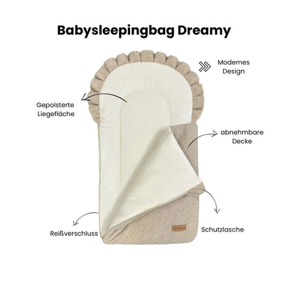 Babyschlafsack Dreamy Bouclé - 2.5 TOG Ganzjahres-Schlafsack mit Rüschenkrone
